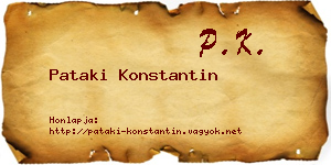 Pataki Konstantin névjegykártya